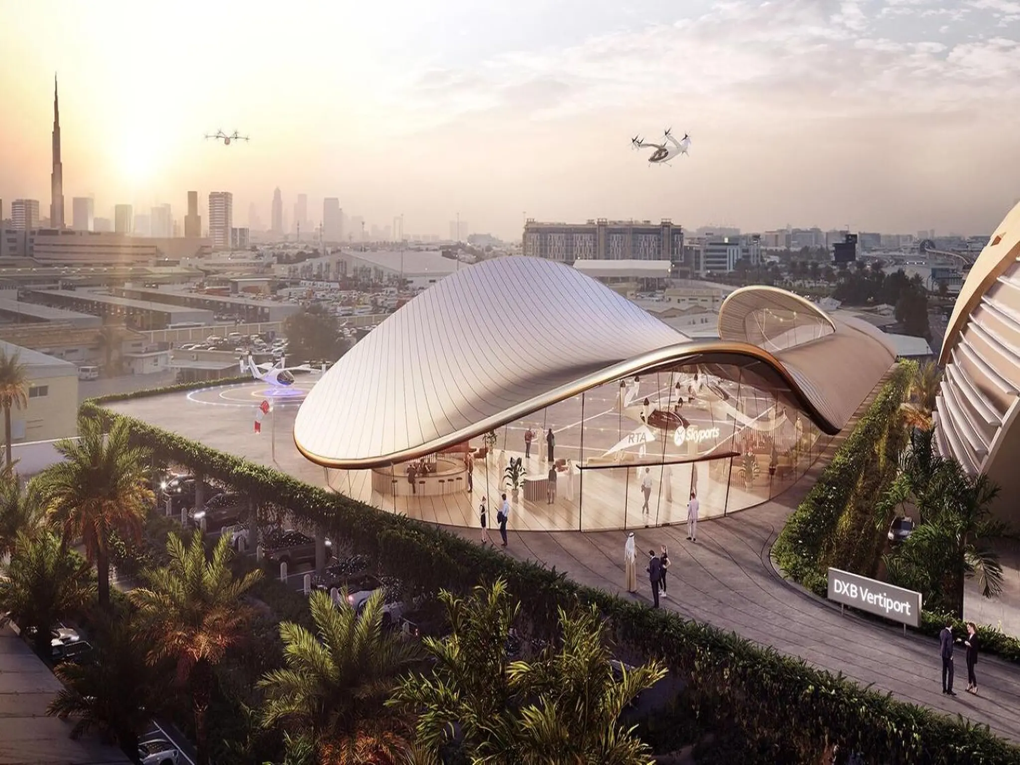 Photos depict how Dubai's flying taxi terminals will appear when they are constructed near DXB.