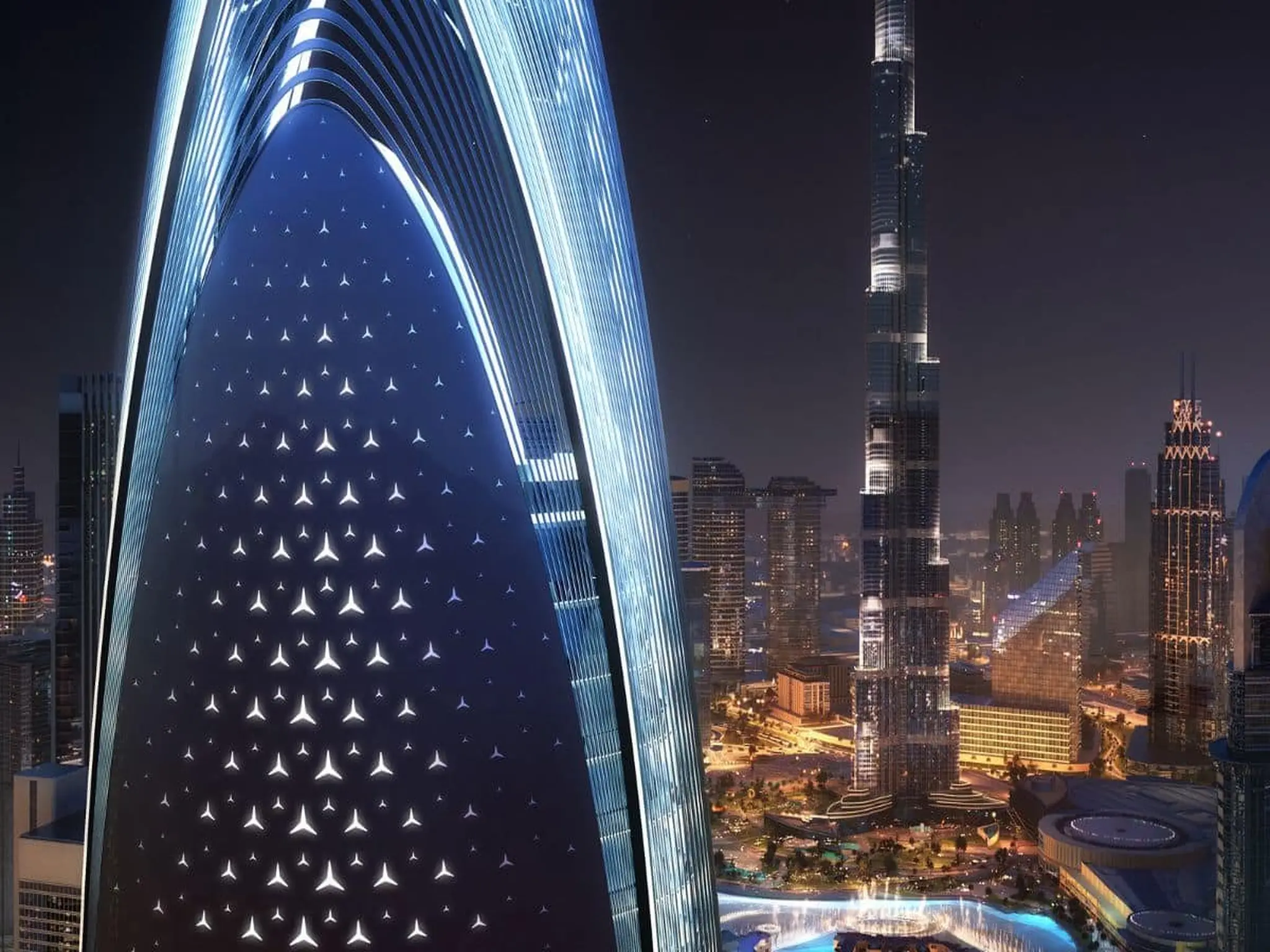 Mercedes is building a giant tower in the UAE