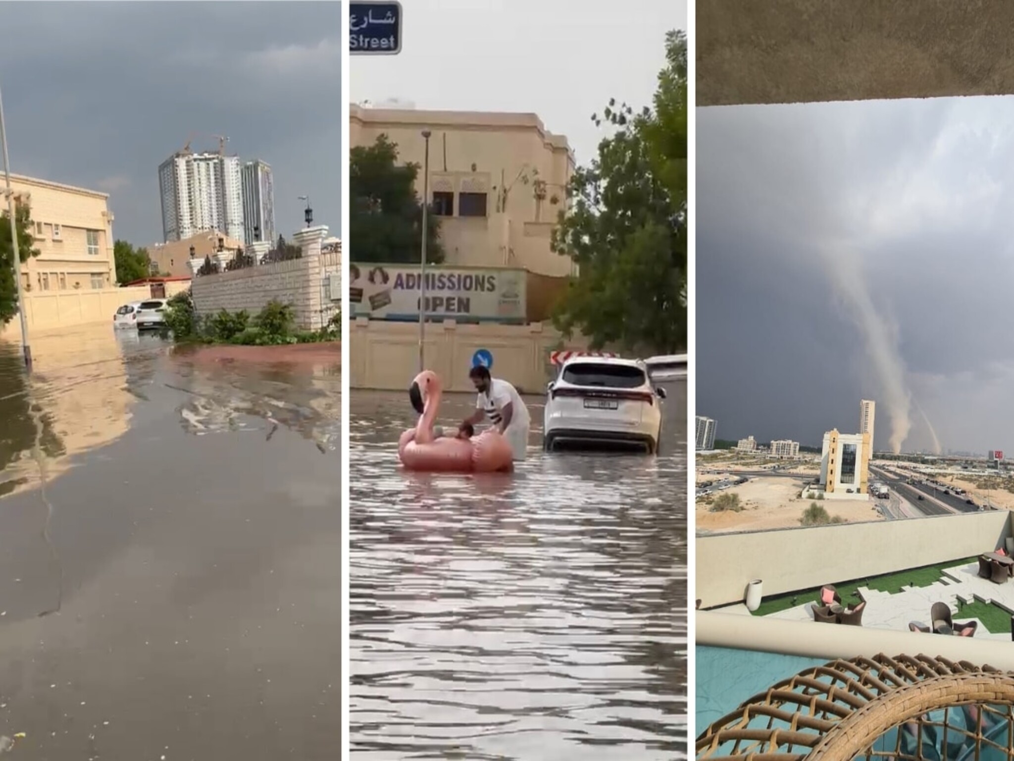 انقطاع خدمات الانترنت والكهرباء وغرق المنازل في الإمارات بسبب الفيضانات