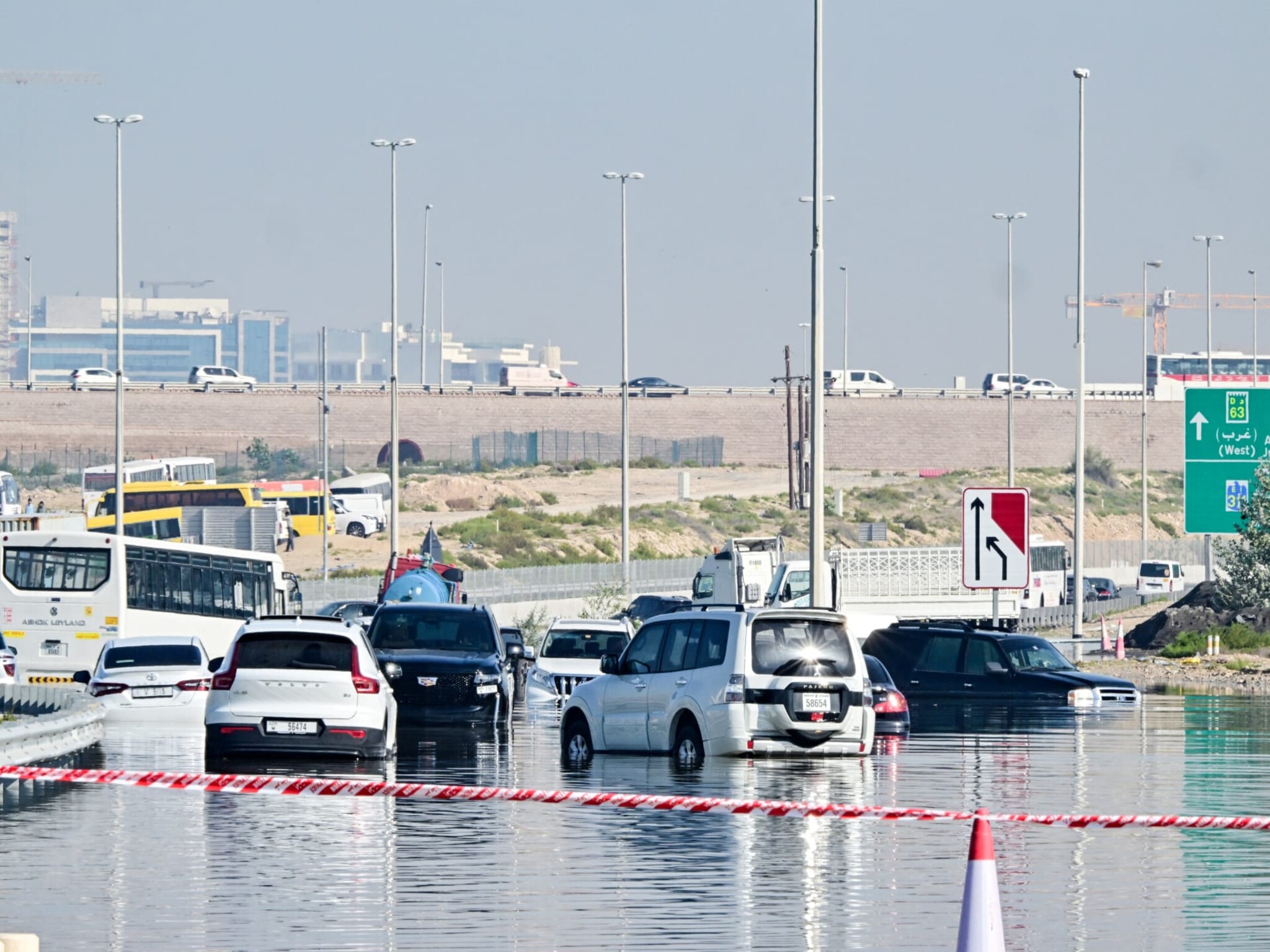 The UAE rain temporarily suspends some services